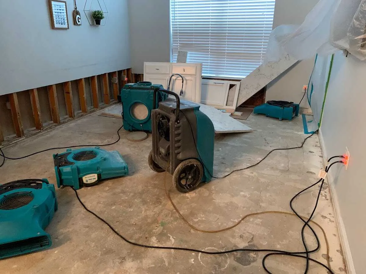 Dehumidifier in flood-cut room for Water Extraction & Removal in Matteson